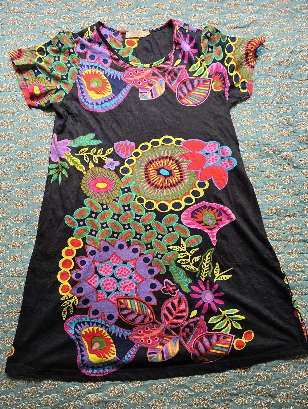 La Cera Cotton Floral Dress Women's Size Medium